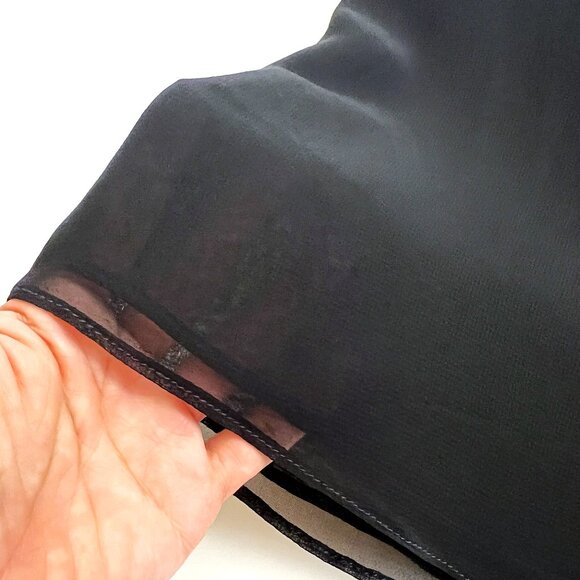 D&G Dolce & Gabbana Black Chiffon Skirt with Wool Boucle Waistband, size 42 (38) - Picture 7 of 7